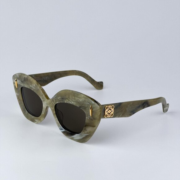 Loewe ANAGRAM LW40127I 60E Men NEW AUTHENTIC Sunglasses Green Brown Cat Eye - Picture 6 of 9
